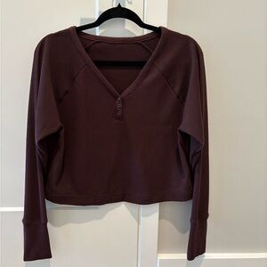 Zella Zen Long Sleeve Waffle Knit Henley